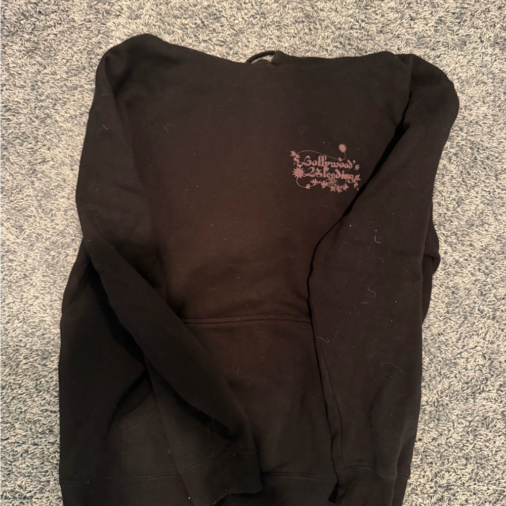 Black Graphic Hoodie with Small Chest Print